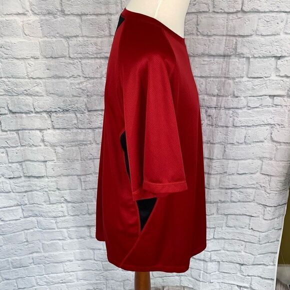 Reebok play dry men 2XL short sleeve Crewneck activewear shirt red/black - Picture 6 of 10